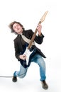 Young man playing electro guitar Royalty Free Stock Photo