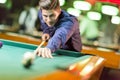 Young man playing pool Royalty Free Stock Photo