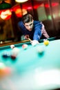 Young man playing pool Royalty Free Stock Photo