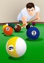 Young man playing pool indoor Royalty Free Stock Photo