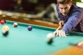 Young man playing pool Royalty Free Stock Photo