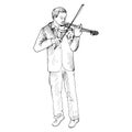 Young man playing the violin, Violinist