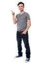 Young man pointing at something interesting Royalty Free Stock Photo