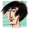 young man portrait caricature cartoon drawing illustration