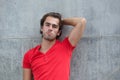 Young man posing with hand in hair Royalty Free Stock Photo