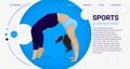 Exercises for flexibility and fitness at home . Illustration in the form of a website