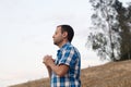 Young man praying. Royalty Free Stock Photo