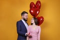 Young man proposing to his girlfriend. Royalty Free Stock Photo