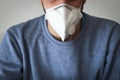 Young man protect yourself with face mask respirator.