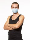 Young Man in a protection mask Royalty Free Stock Photo