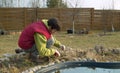 Man working in the yard Royalty Free Stock Photo