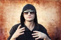 Young man rapper Royalty Free Stock Photo