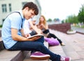 Young man read book Royalty Free Stock Photo