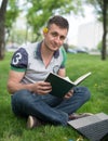 Young man reading Bible Royalty Free Stock Photo