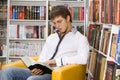 Young man reading book Royalty Free Stock Photo