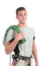 Young man ready to climb Royalty Free Stock Photo