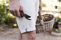 Young man ready to pick some vegetables Royalty Free Stock Photo