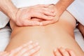 Young man receiving back massage Royalty Free Stock Photo