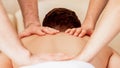 Young man receiving back massage Royalty Free Stock Photo