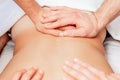 Young man receiving back massage Royalty Free Stock Photo