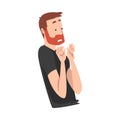 Young man with a red beard. Vector illustration.