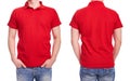 Young man with red polo shirt Royalty Free Stock Photo