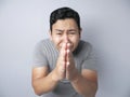Young Man Regret, Apologize Gesture Royalty Free Stock Photo