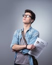 Young man with resume Royalty Free Stock Photo