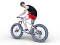 Young man ride fat bike Royalty Free Stock Photo