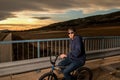 Young man riding a bmx bike. BMX rider. Urban sports Royalty Free Stock Photo