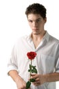 Young man with rose Royalty Free Stock Photo