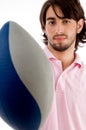 Young man with rugby ball Royalty Free Stock Photo