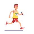 Young man running a marathon Royalty Free Stock Photo