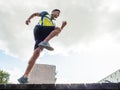 Young man running in park Royalty Free Stock Photo