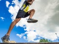 Young man running in park Royalty Free Stock Photo