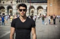 Young Man in San Marco Square in Venice, Italy Royalty Free Stock Photo