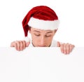 Young man in Santa hat Royalty Free Stock Photo