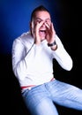 Young man screaming Royalty Free Stock Photo