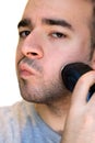 Young Man Shaving Royalty Free Stock Photo