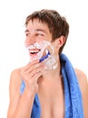 Young Man shaving Royalty Free Stock Photo