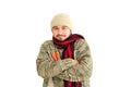 Young man shivering Royalty Free Stock Photo