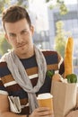 Young man with shopping bag Royalty Free Stock Photo