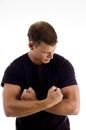 Young man showing his muscles Royalty Free Stock Photo