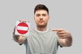 Young man showing stop sign Royalty Free Stock Photo