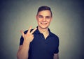 Casual man showing three fingers Royalty Free Stock Photo