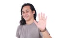 Young Man Shows Hi or High Five Gesture Royalty Free Stock Photo