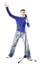 A young man singing Royalty Free Stock Photo