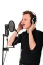 Young man singing song Royalty Free Stock Photo