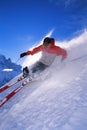 Young man skiing