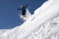 Young man skiing jumping Royalty Free Stock Photo